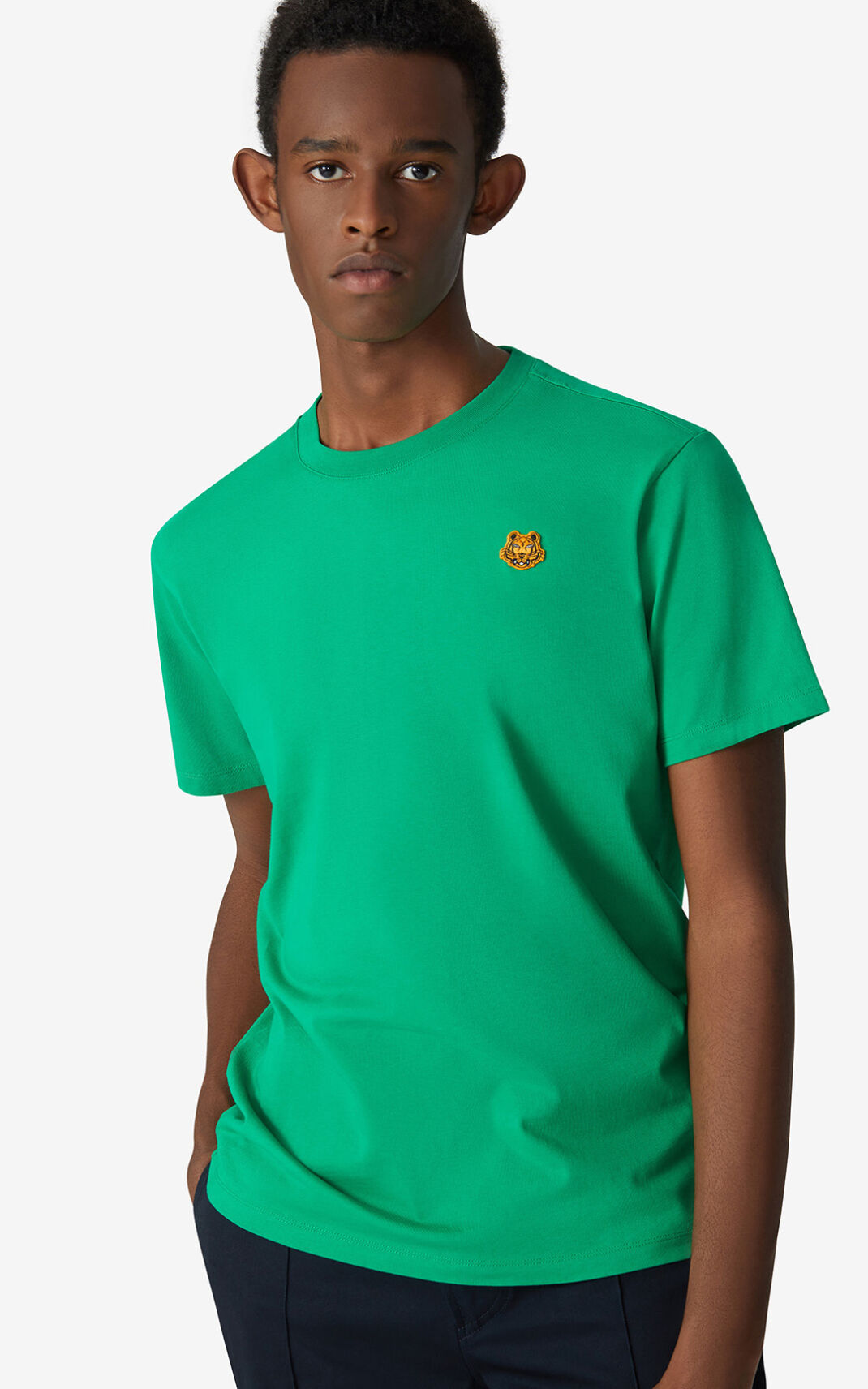 Kenzo Tiger Crest T Shirt Green For Mens 5029UHMYR